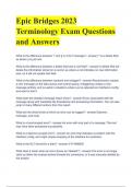 Epic Bridges 2023 Terminology Exam Questions and Answers/100% correct answers.