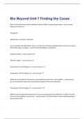 Bio Beyond Unit 7: Finding the Cause exam questions and complete correct answers 2023