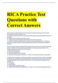 RICA Practice Test Questions with Correct Answers 