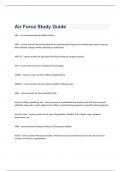 Air Force Study Guide exam questions and verified correct  answers