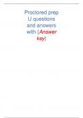 Proctored prep U questions and answers with {Answer key}