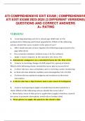 ATI COMPREHENSIVE EXIT EXAM | COMPREHENSIVE  ATI EXIT EXAM 2023-2024 (3 DIFFERENT VERSIONS) QUESTIONS AND CORRECT ANSWERS A+ RATING