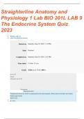 Straighterline Anatomy and Physiology 1 Lab BIO 201L LAB 9 The Endocrine System Q&A Quiz 2023