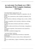 ny real estate Test Bank| over 1500 + Questions| With Complete Solutions| 310 Pages