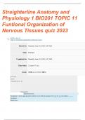 Straighterline Anatomy and Physiology 1 BIO201 Topic 11: Functional Organization of Nervous Tissue Quiz 2023