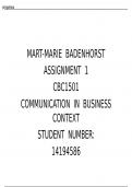 CBC1501 Assignment 5 (COMPLETE ANSWERS) Semester 2 2023 (821094)