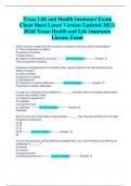 Texas Life and Health Insurance Exam 2024