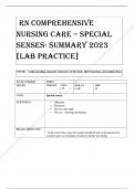 RN COMPREHENSIVE NURSING CARE – SPECIAL SENSES- SUMMARY 2023 [LAB PRACTICE] 2023