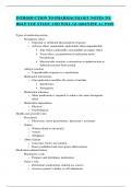 INTRODUCTION TO PHARMACOLOGY NOTES TO HELP YOU STUDY AND WILL GUARANTEE A+ PASS