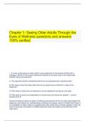  Chapter 1- Seeing Older Adults Through the Eyes of Wellness questions and answers 100% verified.