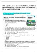 2023 Foundations of Mental Health Care 8th Edition Michelle Morrison-Valfre Test-Bank All Chapters (1- 33) |A° ULTIMATE GUIDE Test Bank -- Foundations of Mental Health Care 8th Edition by MorrisonValfreTest Bank All Chapters Chapter 01: The History of Men