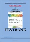 Test Bank for Essentials of Nursing Leadership and Management 7th Edition Weiss | with complete solution