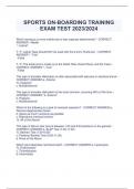 SPORTS ON-BOARDING TRAINING EXAM TEST 2023/2024
