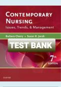 Test Bank For Contemporary Nursing Issues, Trends, & Management 9th Edition by Barbara Cherry, Susan R. Jacob Chapter 1-28 | VERIFIED ANSWERS BY EXPERTS