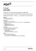 AQA A LEVEL HISTORY PAPER 1 2023 QUESTION PAPER AND MARK SCHEME BUNDLE (7042/1H: Component 1H Tsarist and Communist Russia, 1855–1964)