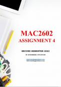 MAC2602 Assignment 4 Second Semester 2023