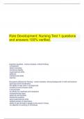  Role Development: Nursing Test 1 questions and answers 100% verified.