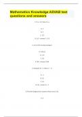 Mathematics Knowledge ASVAB test questions and answers