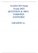 NASM CPT Final Exam 2023  QUESTION & 100% VERIFIED  ANSWERS/GRADED A+