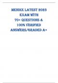 MENDIX LATEST 2023 EXAM WITH 70+  QUESTIONS & 100% VERIFIED  ANSWERS/GRADED A+