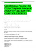 Gerontological Nursing 10th Edition Eliopoulos  Test Bank 2023/2024 VERIFIED 100%  CORRECT ANSWERS