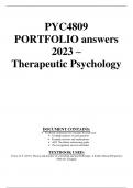 PYC4809  PORTFOLIO answers  2023 – Therapeutic Psychology