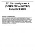 PVL3701 Assignment 1  (COMPLETE ANSWERS)  Semester 2 2023