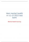 Hesi mental health rn v1 v3 2023 test bank  