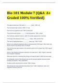 Bio 101 Module 7 (Q&A  A+ Graded 100% Verified)