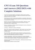 CPCS Exam 318 Questions and Answers (2022/2023) with Complete Solutions.9 A+  GRADED 100% VERIFIED)