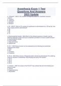 Anesthesia Exam 1 Test  Questions And Answers  2023 Update