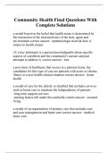Community Health Final Questions With Complete Solutions
