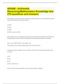 ASVAB - Arithmetic Reasoning Mathematics Knowledge test| 270 questions and answers
