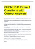 Bundle For CHEM 1311 Exam Questions and Answers All Correct