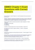 ABMDI Chapter 5 Exam Questions with Correct Answers 
