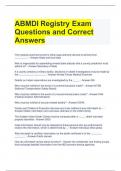 ABMDI Registry Exam Questions and Correct Answers 