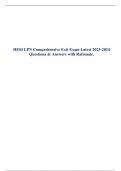 HESI LPN Comprehensive Exit Exam Latest 2023-2024 Questions & Answers with Rationale.