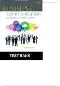 Business Communication In Person In Print Online 10th Edition By Newman - Test Bank