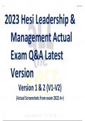 2023 Hesi Leadership &  Management Actual  Exam Q&A Latest  Version Version 1 & 2 (V1-V2)  (Actual Screenshots from exam 2022 A+) 