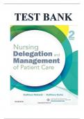 TEST BANK FOR NURSING DELEGATION AND MANAGEMENT OF PATIENT CARE 2ND EDITION BY MOTACKI