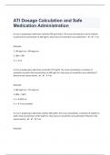 ATI Dosage Calculation and Safe Medication Administration|50 Questions with 100% Correct Answers | Updated  | Guaranteed A+