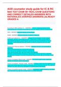 AOD counselor study guide for IC & RC test TEST EXAM 50+ REAL EXAM QUESTIONS  AND CORRECT DETAILED ANSWERS WITH  RATIONALES (VERIFIED ANSWERS) |ALREADY GRADED A   