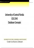 University of Central Florida CGS 2545 Database Concepts