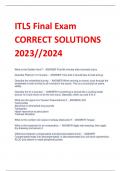ITLS Final Exam CORRECT SOLUTIONS  2023//2024