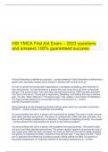  HSI YMCA First Aid Exam – 2023 questions and answers 100% guaranteed success.