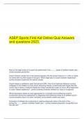  ASEP Sports First Aid Online Quiz Answers and questions 2023.