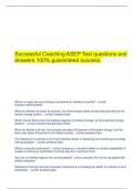   Successful Coaching ASEP Test questions and answers 100% guaranteed success.