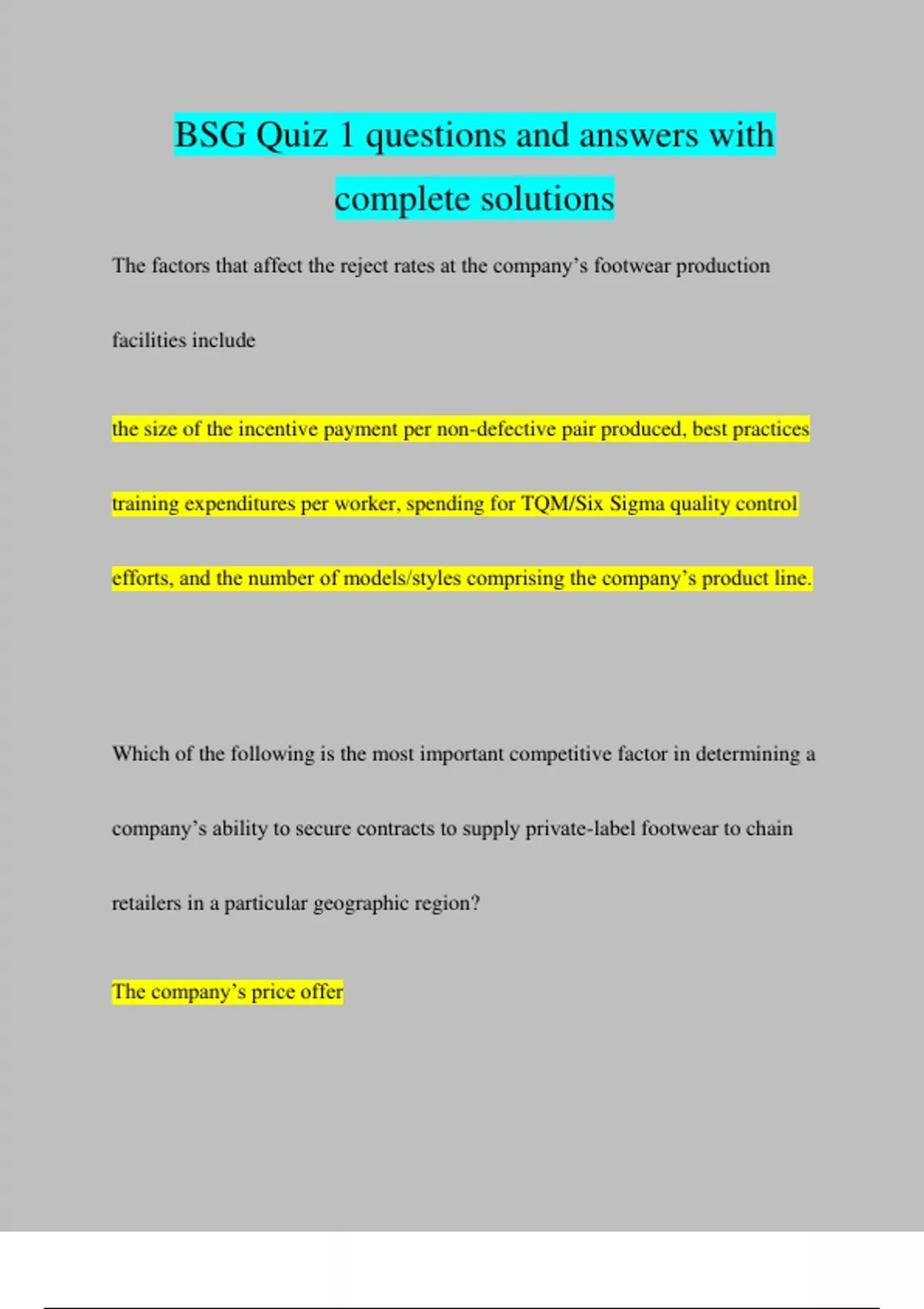 Defect rate and rejected rate of each supplier.