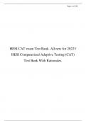     Page 1 of 176              HESI CAT exam Test Bank. All new for 2022!/ HESI Computerized Adaptive Testing (CAT) Test Bank With Rationales. 