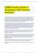 CISM Practice Exam 2 Questions with Correct Answers 